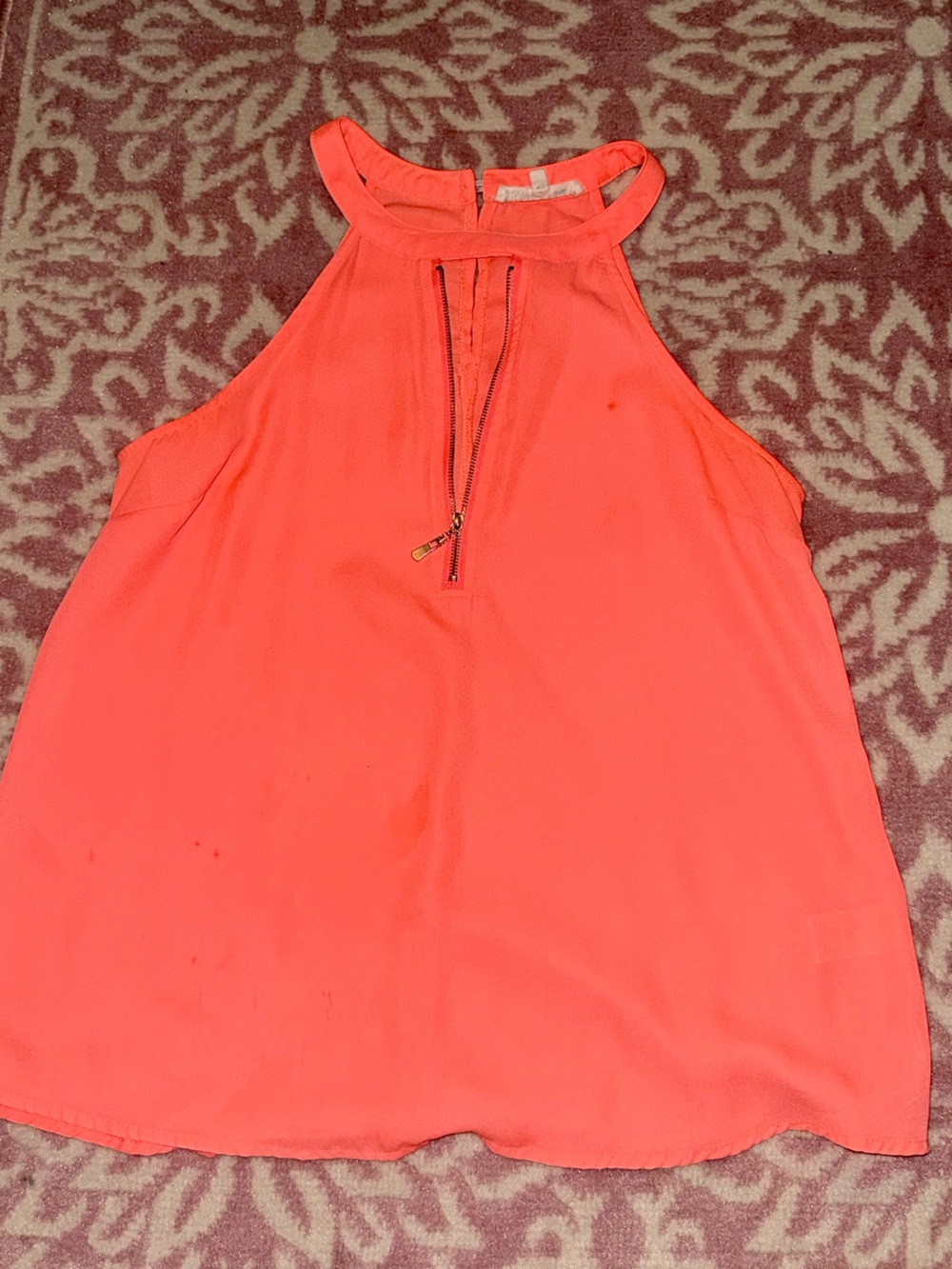 Wishlist Neon Coral Strapless Peplum Top Size Small